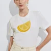Fashion & Other Stories Fruit-Motif Crewneck T-Shirt White