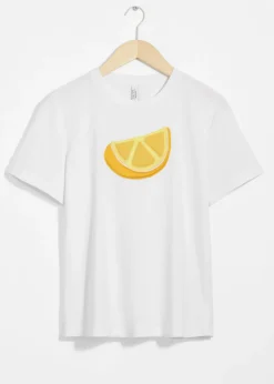 Fashion & Other Stories Fruit-Motif Crewneck T-Shirt White