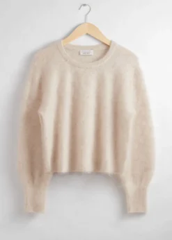 Cheap & Other Stories Fuzzy Knit Sweater Beige