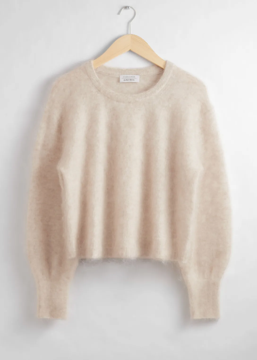 Cheap & Other Stories Fuzzy Knit Sweater Beige
