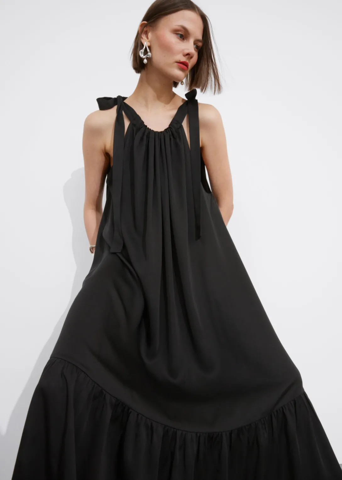 Outlet & Other Stories Gathered Sleeveless Midi Dress