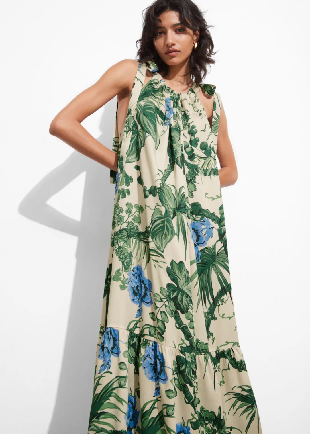 Outlet & Other Stories Gathered Sleeveless Midi Dress