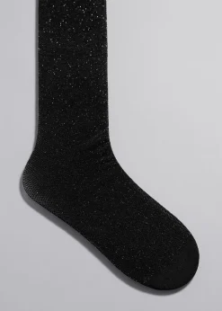Outlet & Other Stories Glitter Fishnet Tights Black