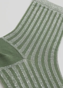 Clearance & Other Stories Glitter Rib Socks Jade