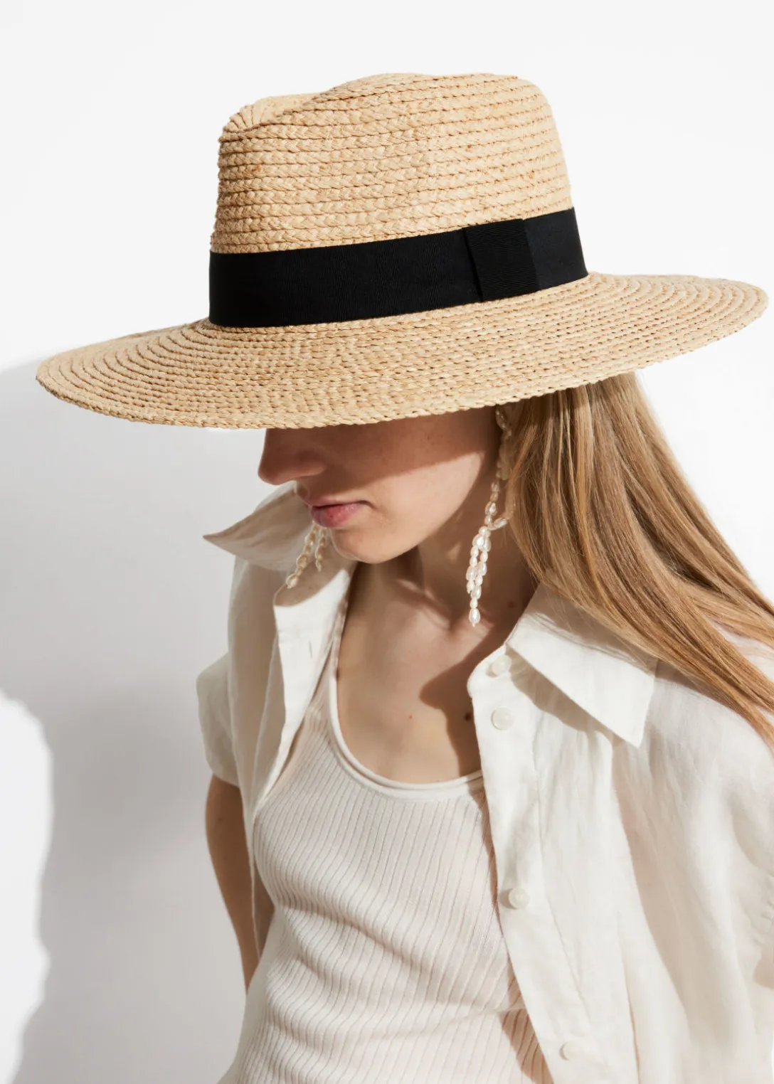 Flash Sale & Other Stories Grosgrain-Trimmed Straw Hat Natural Straw