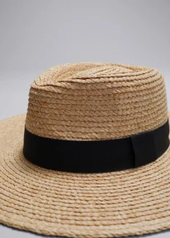 Flash Sale & Other Stories Grosgrain-Trimmed Straw Hat Natural Straw