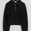 Best Sale & Other Stories Half-Zip Knit Sweater Black
