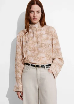 New & Other Stories High-Collar Silk Blouse