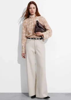 New & Other Stories High-Collar Silk Blouse