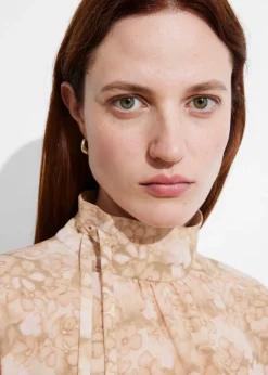 New & Other Stories High-Collar Silk Blouse
