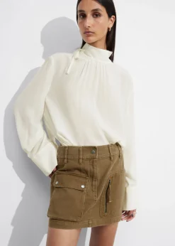 New & Other Stories High-Collar Silk Blouse