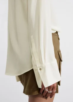 New & Other Stories High-Collar Silk Blouse