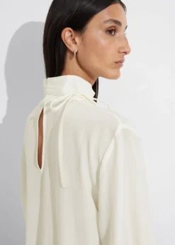 New & Other Stories High-Collar Silk Blouse
