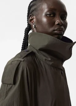 Best Sale & Other Stories High-Collar Trench Coat Green