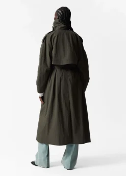 Best Sale & Other Stories High-Collar Trench Coat Green