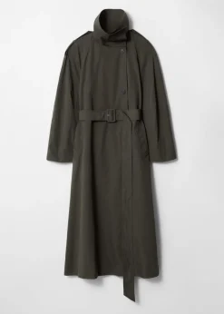 Best Sale & Other Stories High-Collar Trench Coat Green