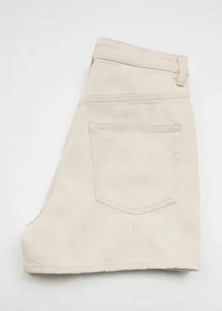 Discount & Other Stories High-Waist Denim Shorts Light Beige