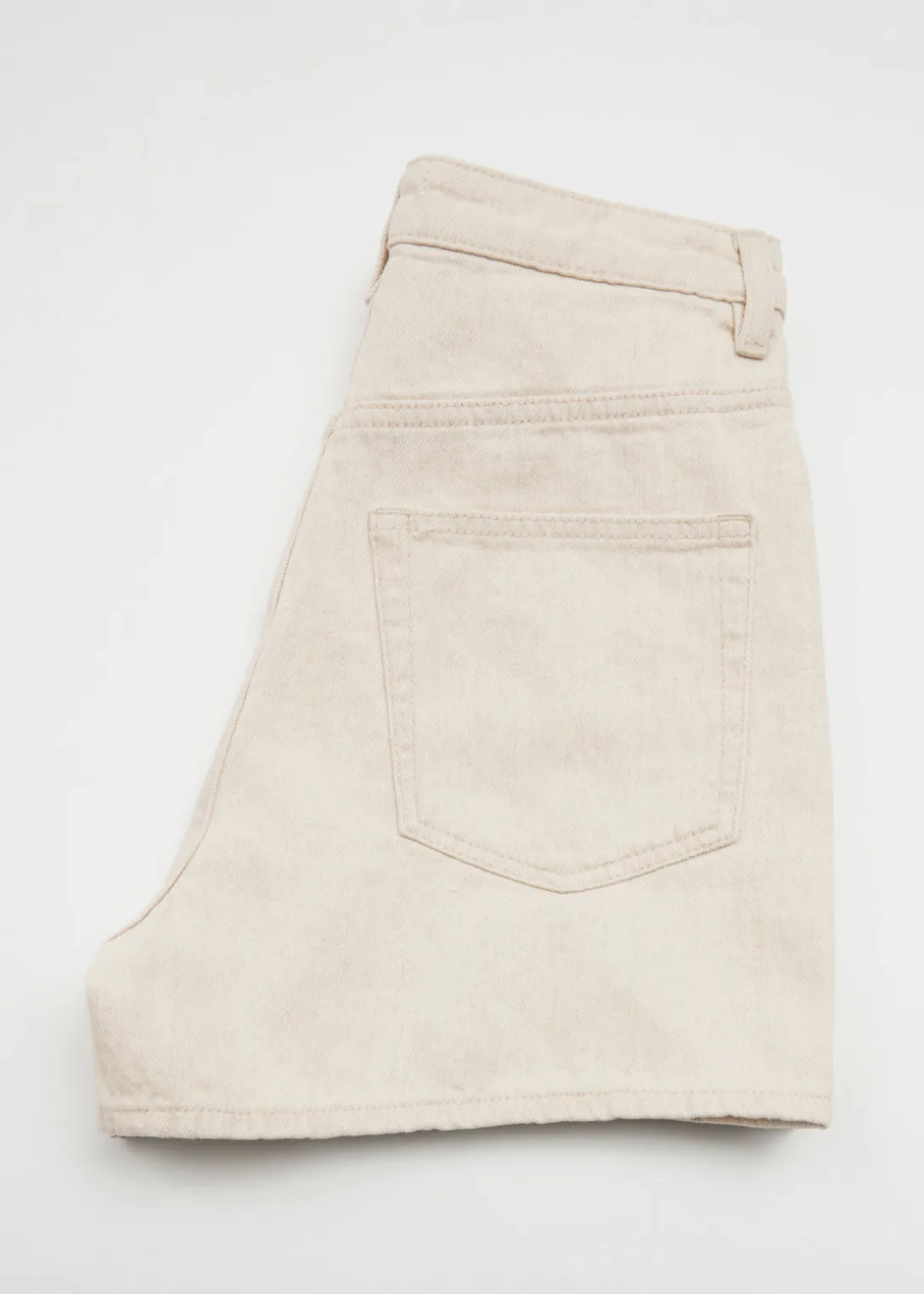 Discount & Other Stories High-Waist Denim Shorts Light Beige