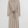 Cheap & Other Stories Knitted Polo Dress Light Brown Melange