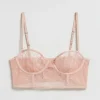 Hot & Other Stories Lace Bustier Bra Beige