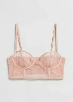 Hot & Other Stories Lace Bustier Bra Beige