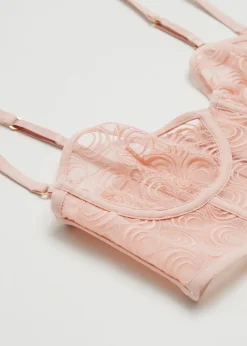 Hot & Other Stories Lace Bustier Bra Beige