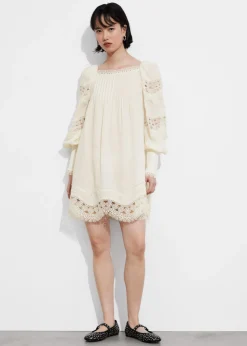 Hot & Other Stories Lace-Trimmed Mini Dress