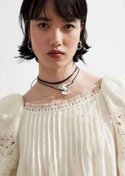 Hot & Other Stories Lace-Trimmed Mini Dress