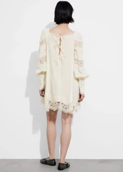 Hot & Other Stories Lace-Trimmed Mini Dress