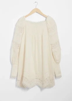 Hot & Other Stories Lace-Trimmed Mini Dress