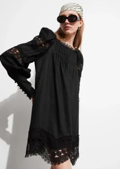 Hot & Other Stories Lace-Trimmed Mini Dress