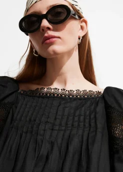 Hot & Other Stories Lace-Trimmed Mini Dress