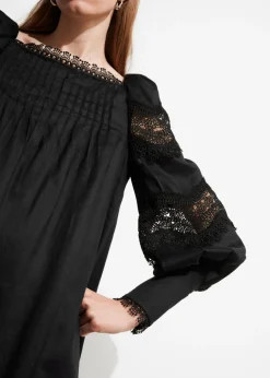 Hot & Other Stories Lace-Trimmed Mini Dress