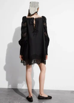 Hot & Other Stories Lace-Trimmed Mini Dress