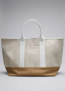 Flash Sale & Other Stories Large Canvas Tote Beige