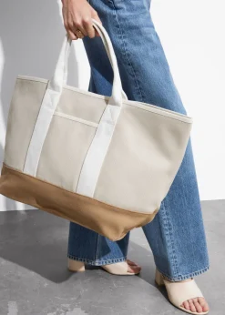 Flash Sale & Other Stories Large Canvas Tote Beige