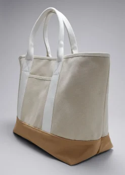 Flash Sale & Other Stories Large Canvas Tote Beige