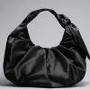 Hot & Other Stories Large Satin Shoulder Bag Black