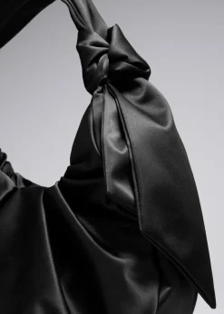 Hot & Other Stories Large Satin Shoulder Bag Black