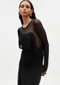 Clearance & Other Stories Layered Knit Midi Dress Black