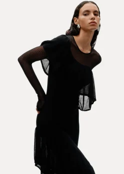 Clearance & Other Stories Layered Knit Midi Dress Black