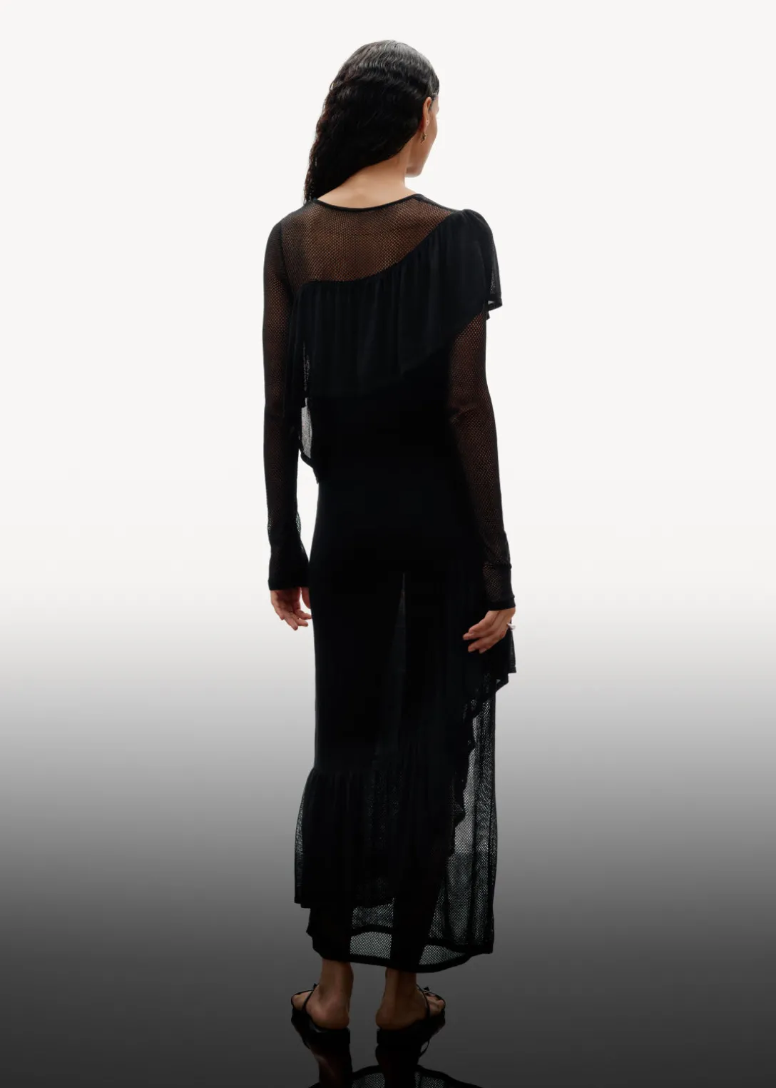 Clearance & Other Stories Layered Knit Midi Dress Black