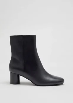 Store & Other Stories Leather Ankle Boots Black