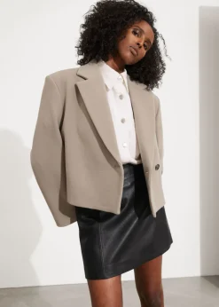 Outlet & Other Stories Leather Mini Skirt Black