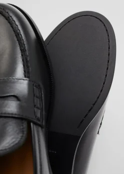 Store & Other Stories Leather Penny Loafers Black