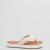 Cheap & Other Stories Leather Platform Flip Flops Ivory