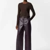 Hot & Other Stories Leather Trousers Dark Purple
