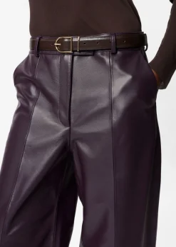 Hot & Other Stories Leather Trousers Dark Purple