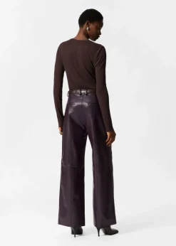 Hot & Other Stories Leather Trousers Dark Purple