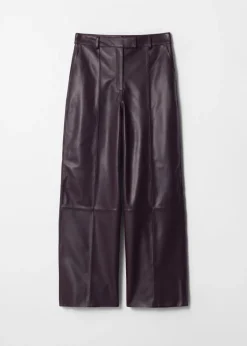 Hot & Other Stories Leather Trousers Dark Purple